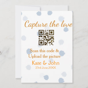 Capture the love add QR scan upload picture blue o Holiday Card