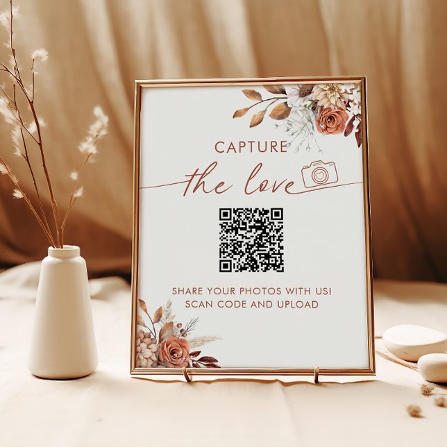 Capture The Love Boho Bridal Shower QR Code Poster (Creator Uploaded)
