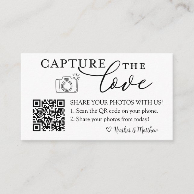 Capture the Love Photo Album QR Code  Enclosure Card (Front)