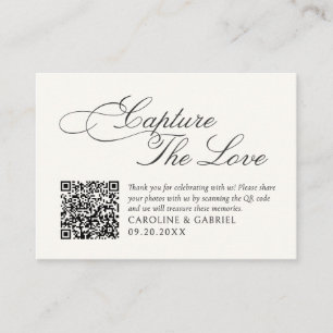 Capture the Love Photo Share QR Code Wedding Enclosure Card
