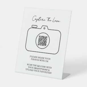 Capture The Love Photo Sharing QR Code  Pedestal Sign