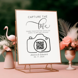 Capture The Love Qr Code Black Chic Modern Wedding