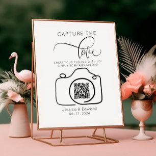 Capture The Love Qr Code Black Chic Modern Wedding
