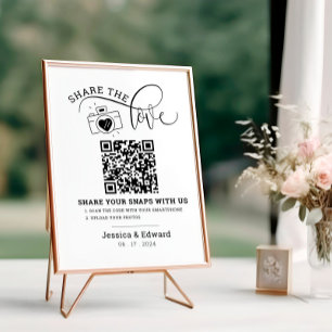 Capture The Love Qr Code Black Chic Modern Wedding