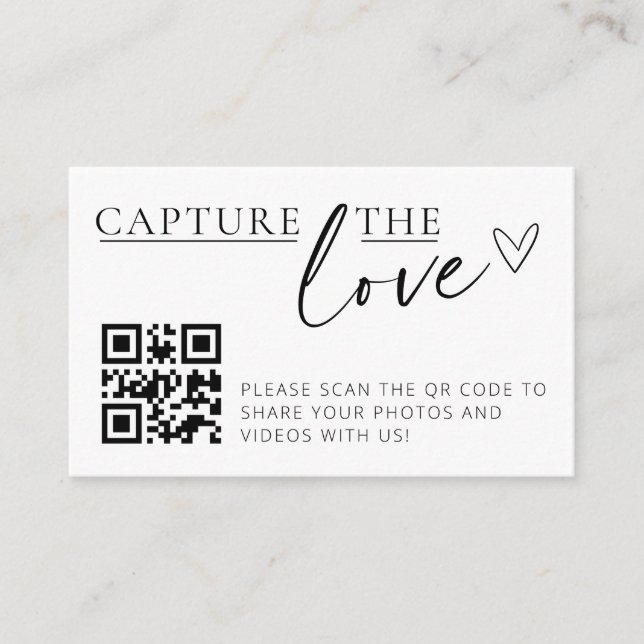 Capture the Love QR Code Photo Collector Cards (Front)