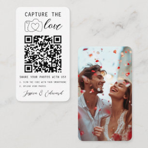 Capture The Love Qr Code Photo Modern Wedding Place Card