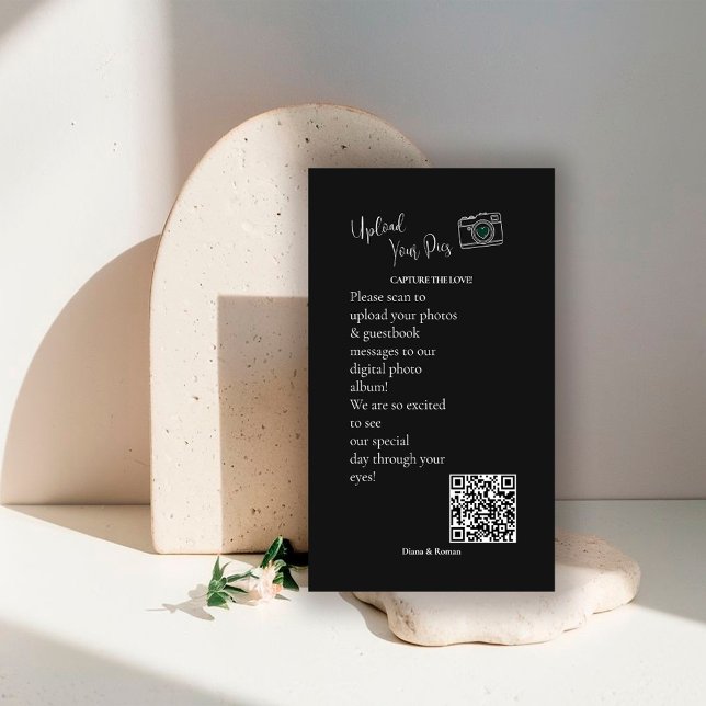 Capture The Love QR code Wedding Guest Photo Share Enclosure Card (Creator Uploaded)