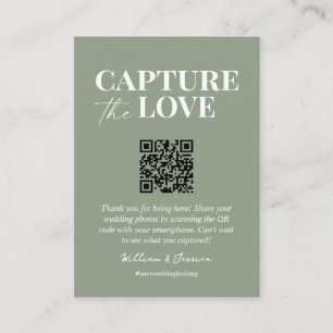 Capture the love QR code wedding photo sharing Enclosure Card