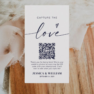 Capture The Love QR Code Wedding Photo Sharing Enclosure Card