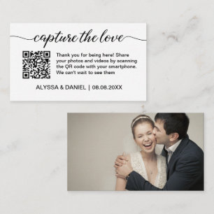 Capture the love QR code wedding photo sharing Enclosure Card