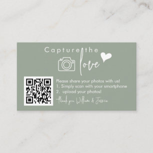 Capture the Love QR Code, Wedding Photo Signs Enclosure Card