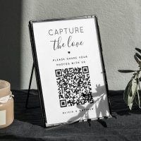 Capture the love sign. Black white QR Code wedding