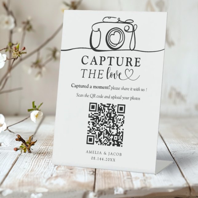 Capture the Love Simple Wedding  Pedestal Sign (Creator Uploaded)