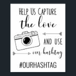 Capture the Love Use Our Hashtag Wedding Poster<br><div class="desc">This wedding sign is a fun way to encourage your wedding guests to use your hashtag when posting pictures!</div>