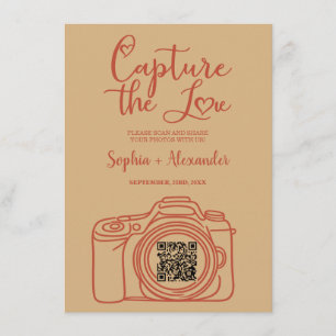 Capture The Love Wedding Photo Sharing QR Code Enclosure Card