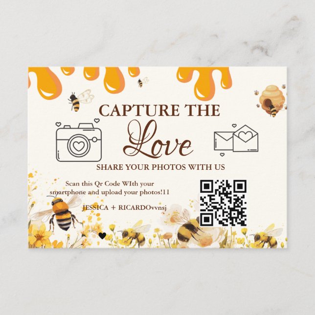 Capture the Love Wedding QR Code Card, Photo Card (Front)