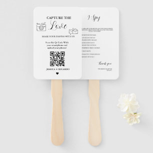 Capture the Love Wedding QR Code Card, Photo Card Hand Fan