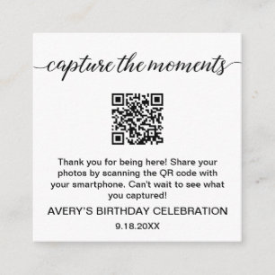 Capture the Moments QR Code Photo Sharing Enclosure Card