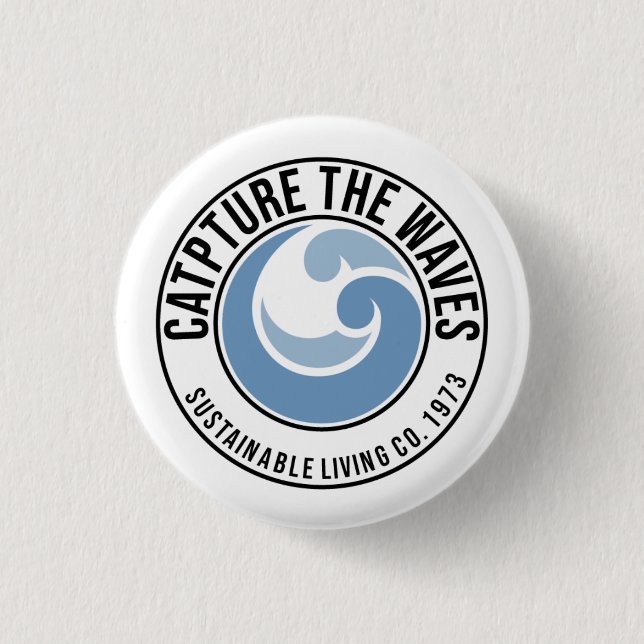 'Capture the Waves' 3cm round badge (Front)