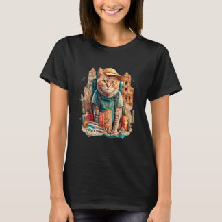Capture Your Adventures with the Tourist Cat Desig T-Shirt