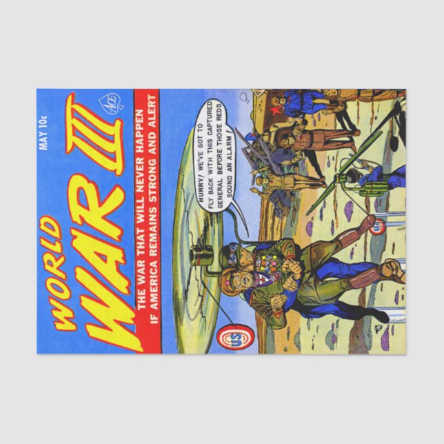 Captured General Soldier Vintage Comics Tissue Paper (Front)