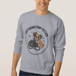 Capturing Paw-fection Boxer Dog Life Photography Sweatshirt