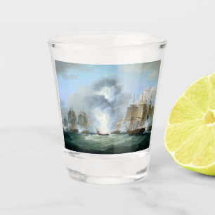 Capturing Spanish treasure ships 1804 Shot Glass