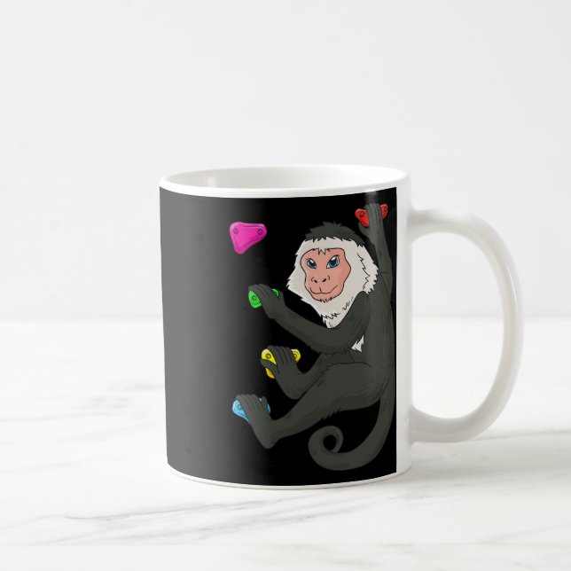 Capuchin Monkey Bouldering Climbing Wall  Coffee Mug (Right)