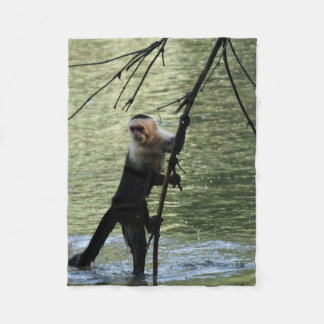 Capuchin monkey fleece blanket