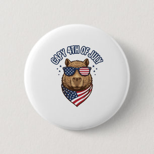 Capy 4th of July Patriotic Capybara Vector Design_ 6 Cm Round Badge