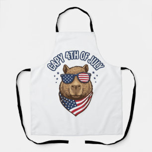 Capy 4th of July Patriotic Capybara Vector Design_ Apron