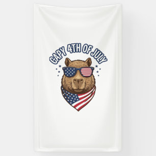 Capy 4th of July Patriotic Capybara Vector Design_ Banner