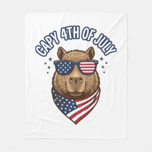 Capy 4th of July Patriotic Capybara Vector Design_ Fleece Blanket