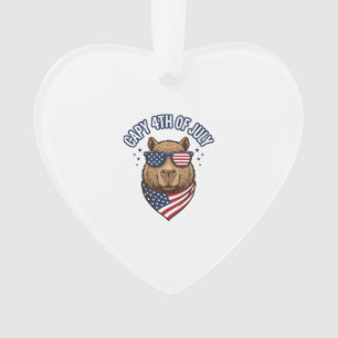 Capy 4th of July Patriotic Capybara Vector Design_ Ornament