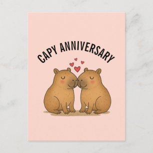 Capy Anniversary Valentines Cute Capybara Postcard