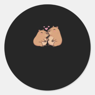 Capy Better Together Cute Animal Design  Classic Round Sticker