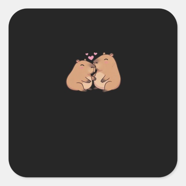 Capy Better Together Cute Animal Design  Square Sticker (Front)