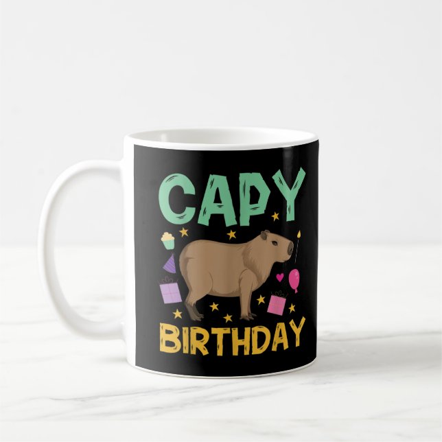 Capy Birthday, Cappybara, Capybara  Coffee Mug (Left)