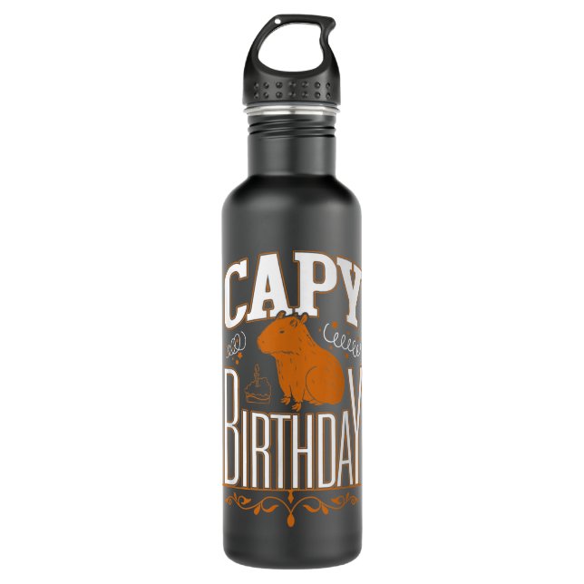 Capy Birthday, Capybara Plush, Cappybara, Capybara 710 Ml Water Bottle (Front)
