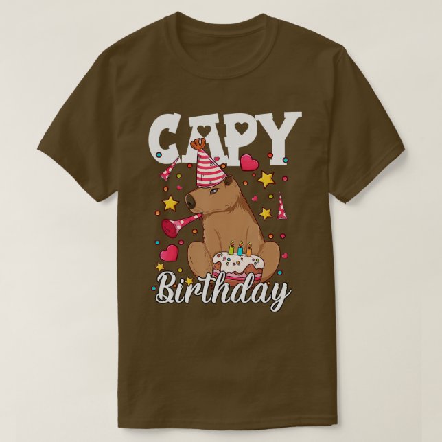 Capy Birthday Capybara Plush Cappybara Capybara  T-Shirt (Design Front)