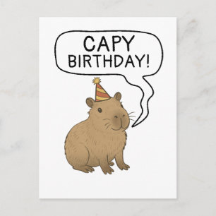 Capy Birthday Capybara Pun Lover Postcard