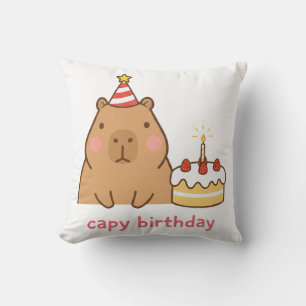 Capy Birthday Cute Capybara Party Cushion
