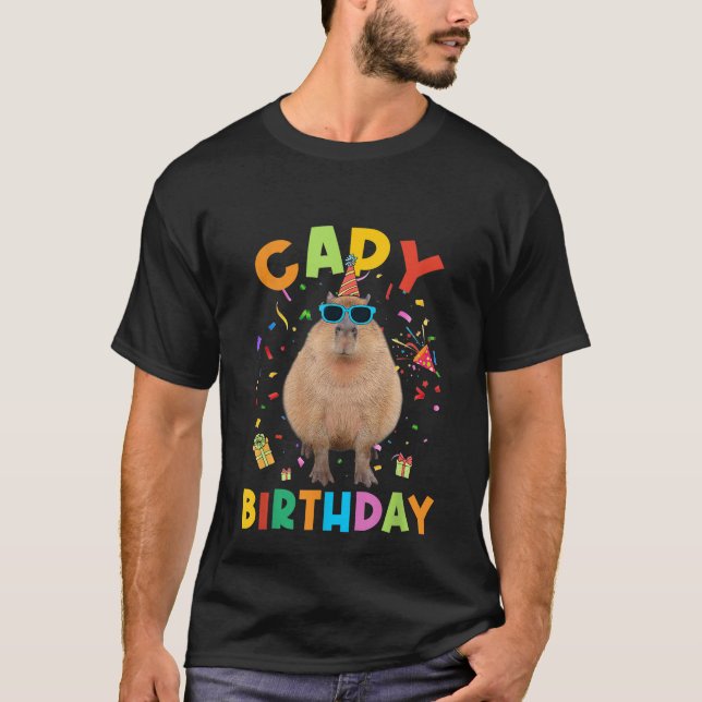 Capy Birthday Funny Capybara Animals Boys Girls  T-Shirt (Front)