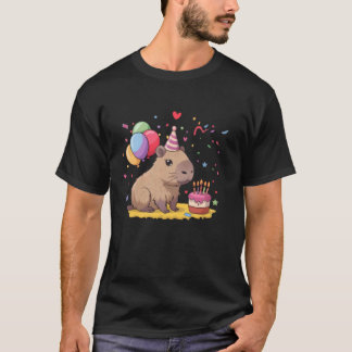 Capy Birthday Party Funny Capybara Animals Lovers  T-Shirt