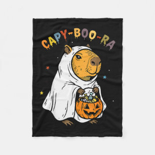 Capy-boo-ra Cappy Halloween Funny Capybara Costume Fleece Blanket