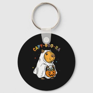 Capy-boo-ra Cappy Halloween Funny Capybara Costume Key Ring
