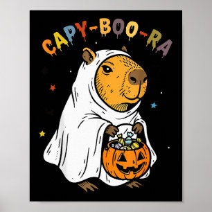 Capy-boo-ra Cappy Halloween Funny Capybara Costume Poster
