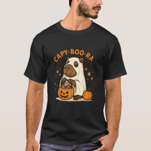 Capy-Boo-Ra Funny Ghost Capybara Halloween Costume T-Shirt