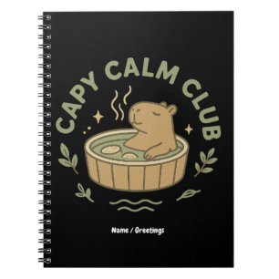 Capy Calm Club Cute Capybara Retro Aesthetic Cozy Notebook