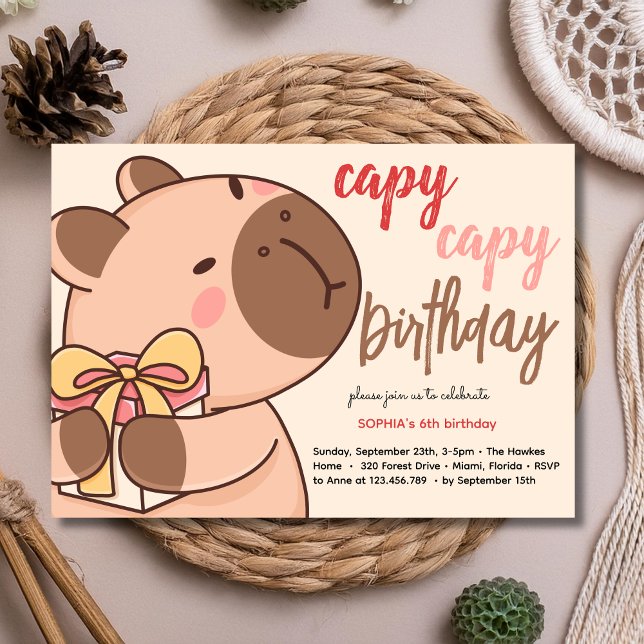 Capy capy birthday invitation (Creator Uploaded)
